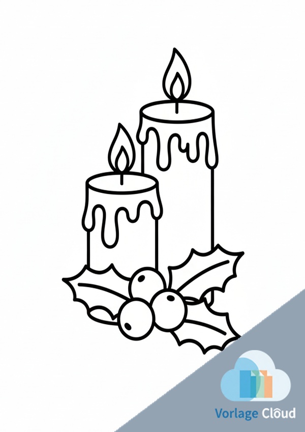 Weihnachtskerze zum Ausdrucken-wm