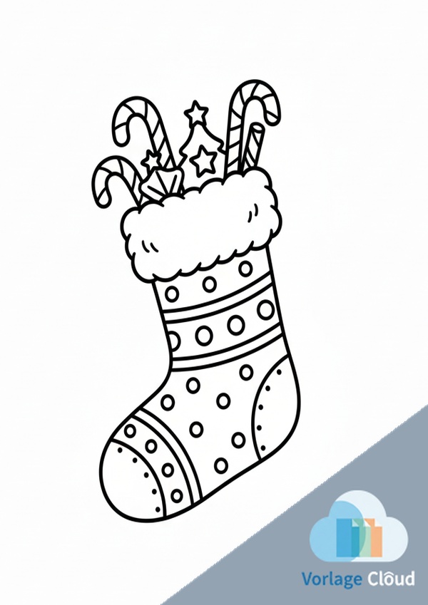 Weihnachtsstrumpf zum Ausdrucken-wm