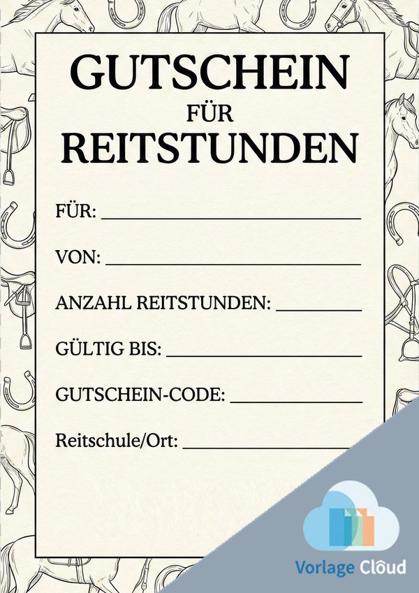 ausdrucken gutschein für reitstunden vorlage kostenlos