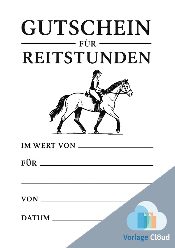 ausdrucken gutschein für reitstunden vorlage
