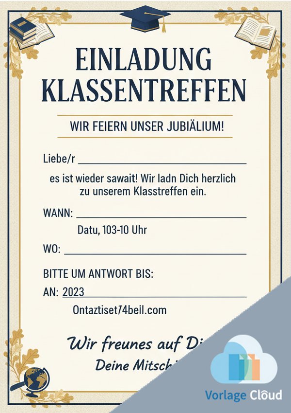 einladung klassentreffen zum eindrucken