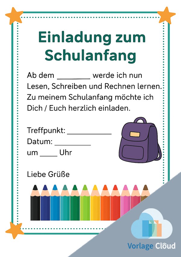 einladung schulanfang vorlage pdf