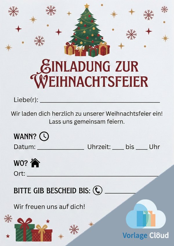 einladung weihnachtsfeier vorlage pdf