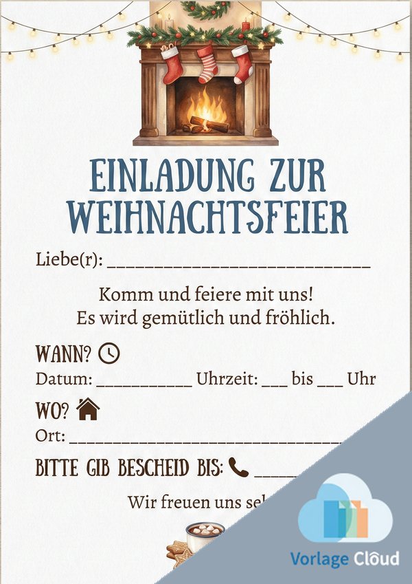 einladung weihnachtsfeier vorlage zum ausdrucken