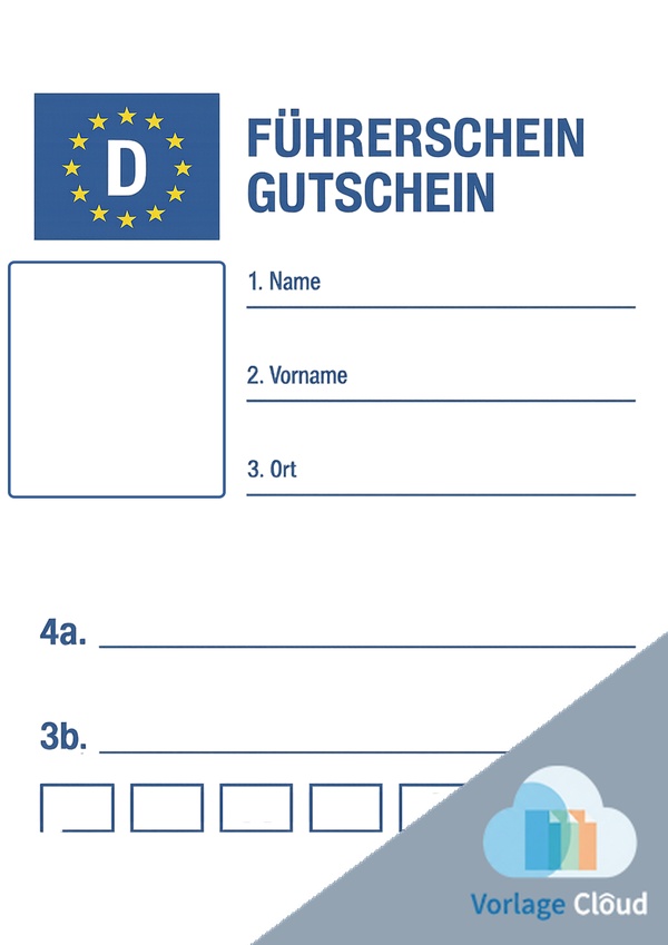führerschein gutschein vorlage fur ausdruck