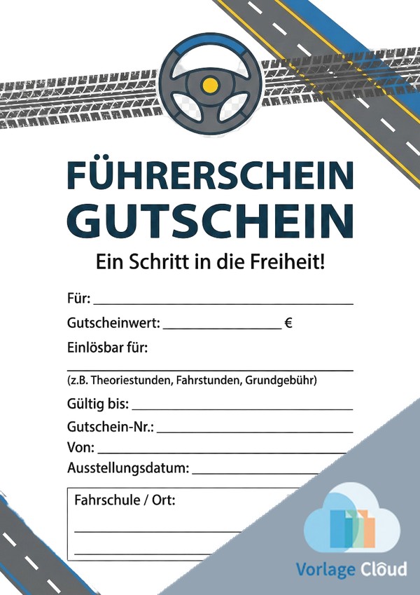 führerschein gutschein vorlage