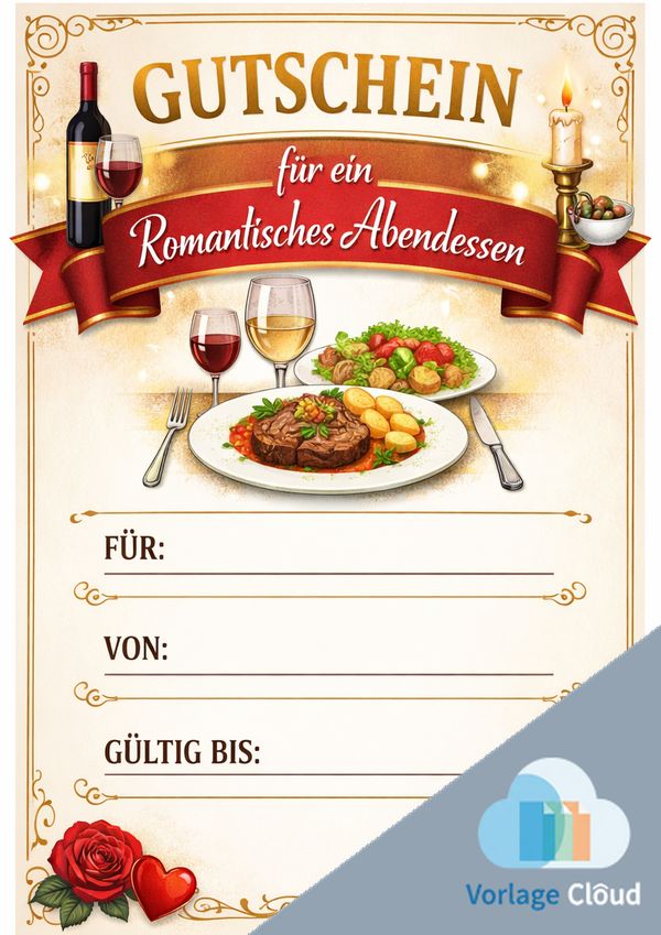 gutschein abendessen