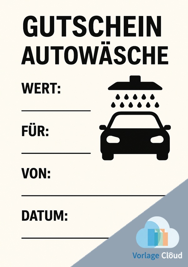 gutschein autowäsche vorlage fur ausdrucken