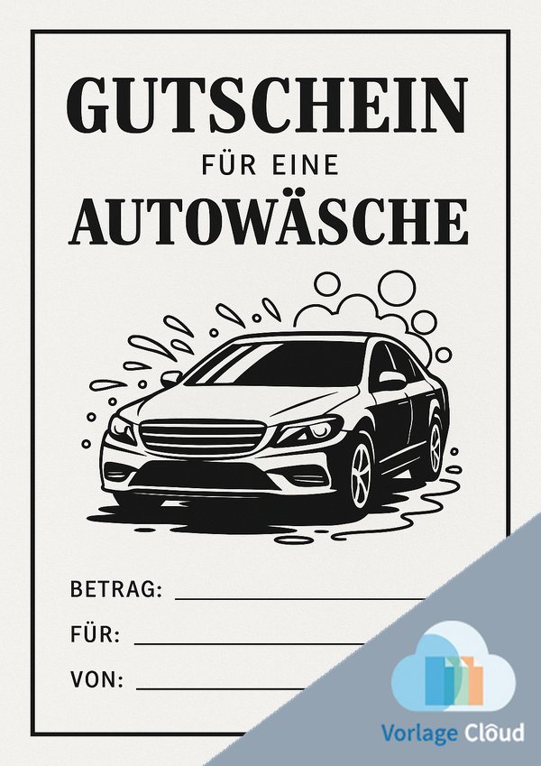 gutschein autowäsche vorlage