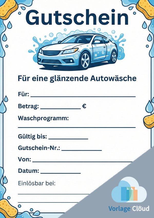 gutschein autowäsche vorlage zum ausdrucken