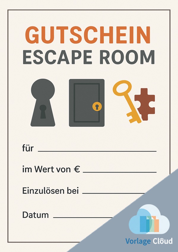 gutschein escape room vorlage pdf