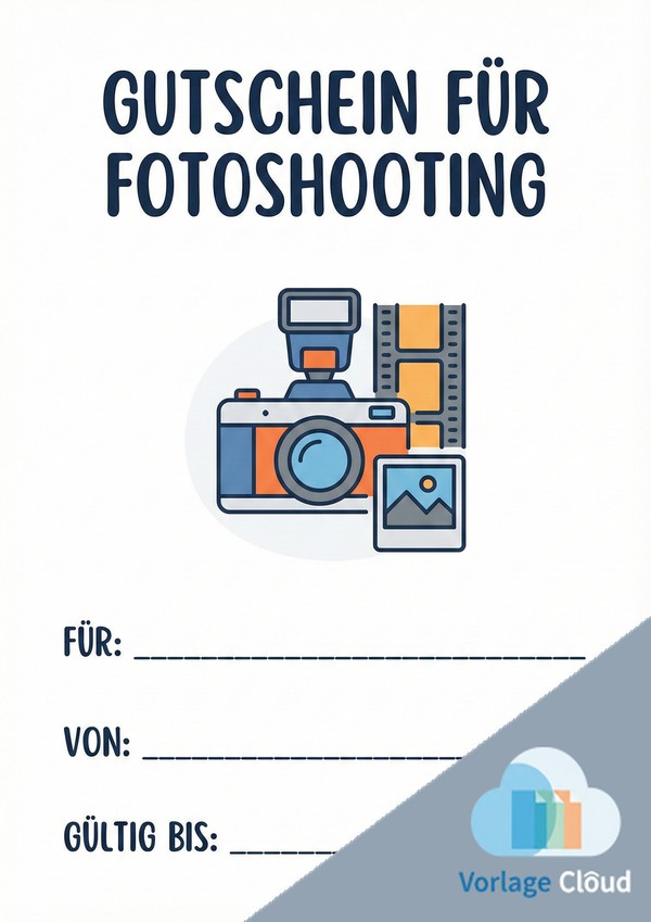 gutschein fotoshooting vorlage für ausdruck