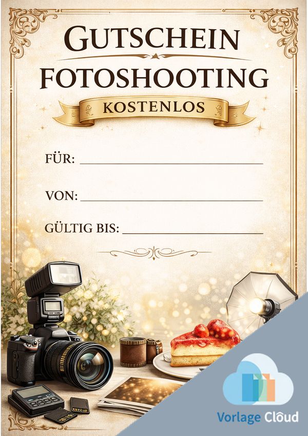 gutschein fotoshooting vorlage kostenlos