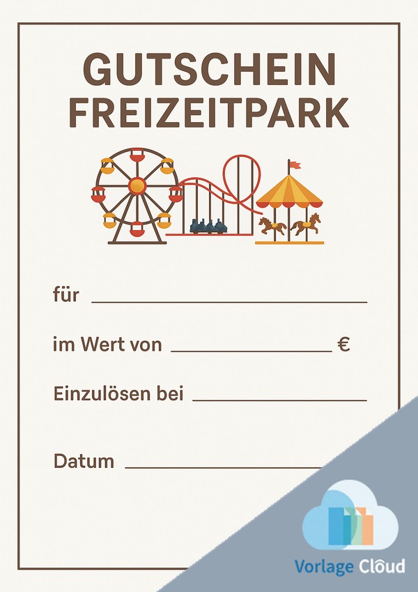 gutschein freizeitpark vorlage für ausdruck