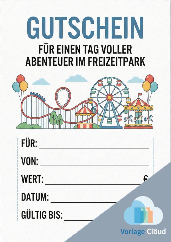 gutschein freizeitpark vorlage