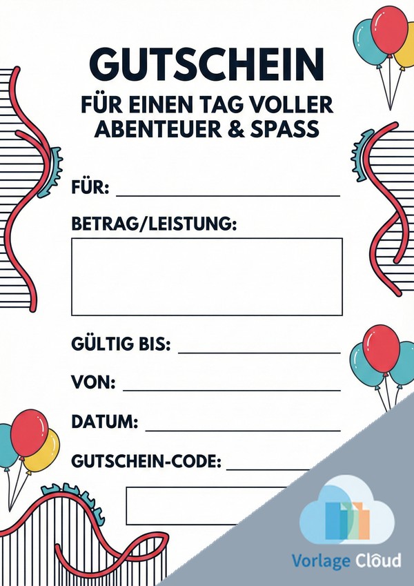 gutschein freizeitpark vorlage zum ausdrucken