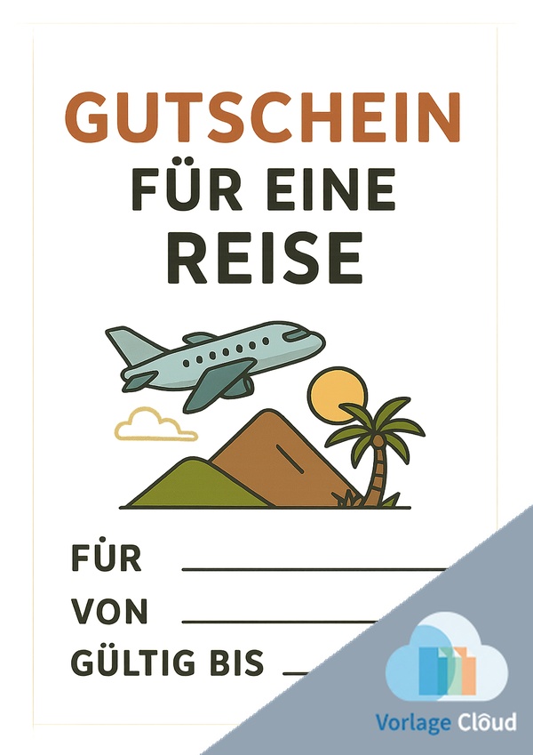 gutschein für eine reise vorlage pdf