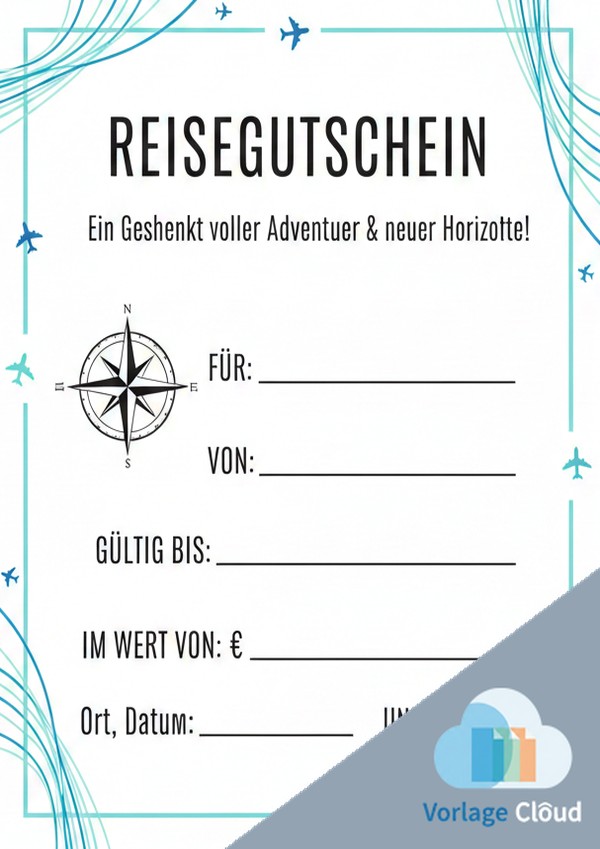 gutschein für eine reise vorlage