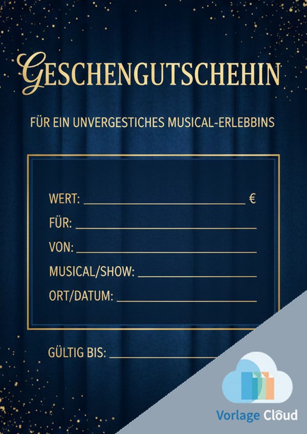 gutschein für musical vorlage gratis