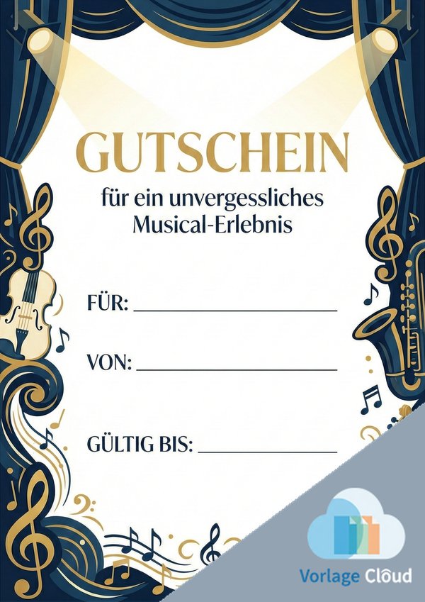 gutschein für musical vorlage zum ausdrucken