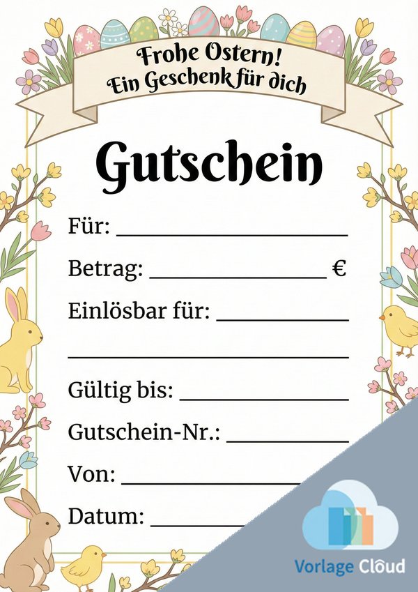 gutschein für ostern