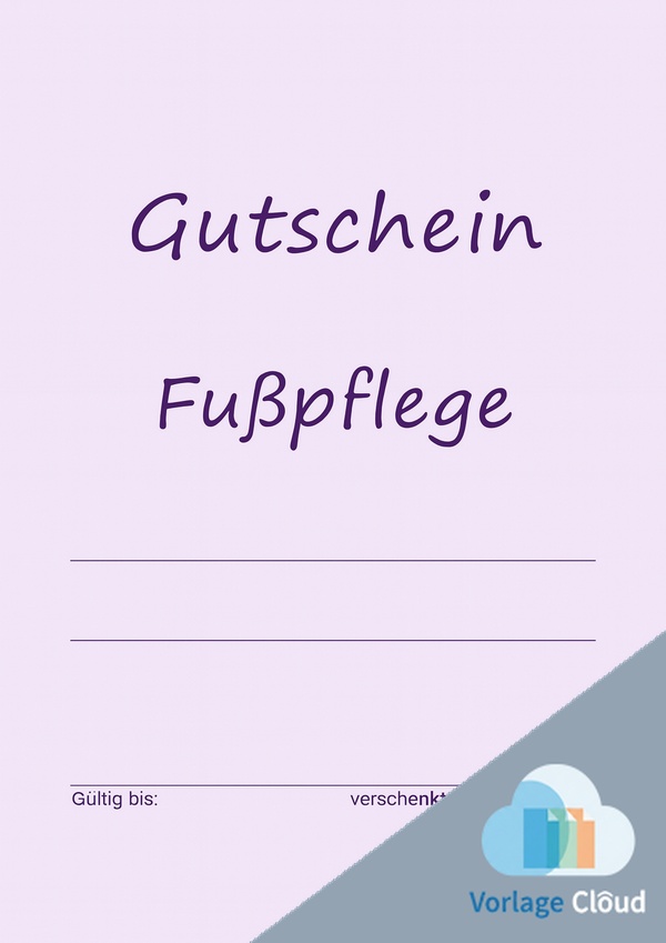gutschein fußpflege vorlage gratis