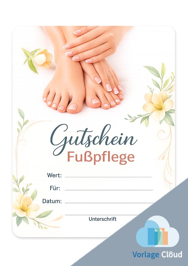 gutschein fußpflege vorlage kostenlos
