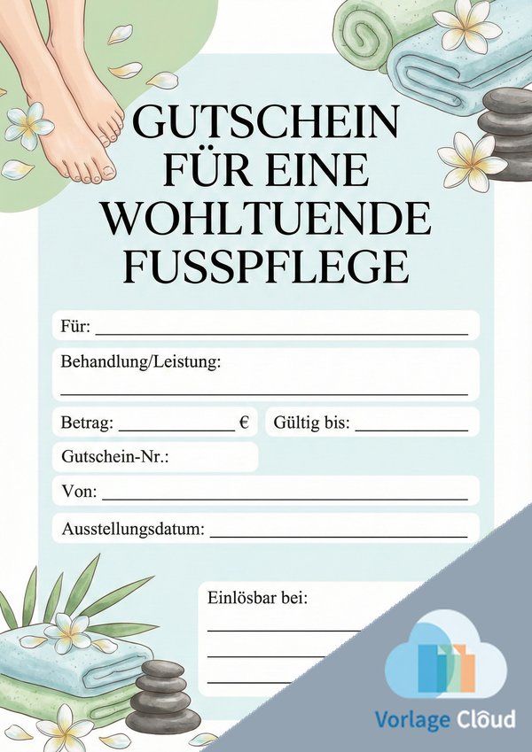 gutschein fußpflege vorlage