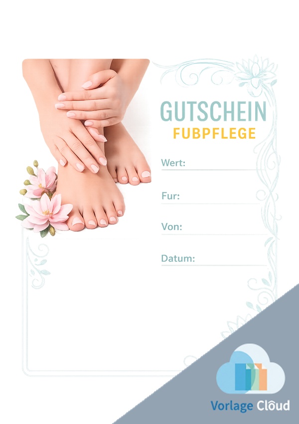 gutschein fußpflege vorlage word