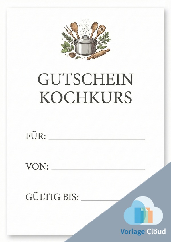 gutschein kochkurs vorlage kostenlos