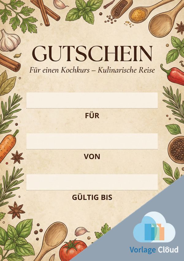 gutschein kochkurs vorlage pdf
