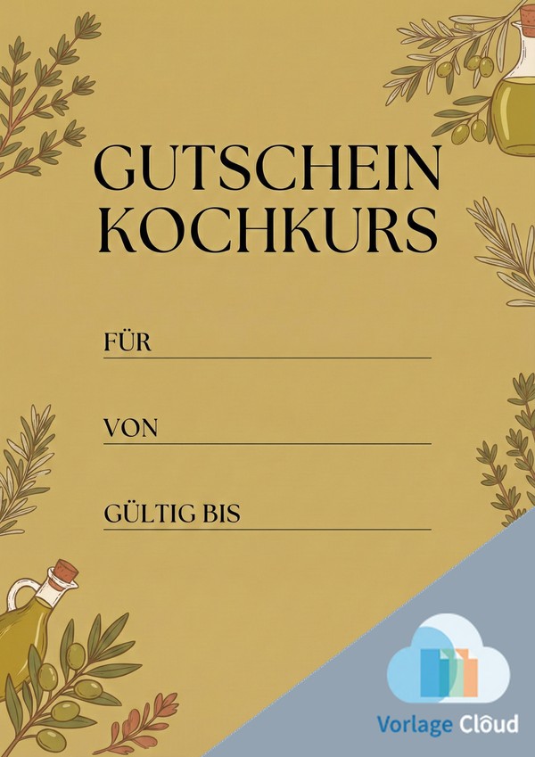 gutschein kochkurs vorlage