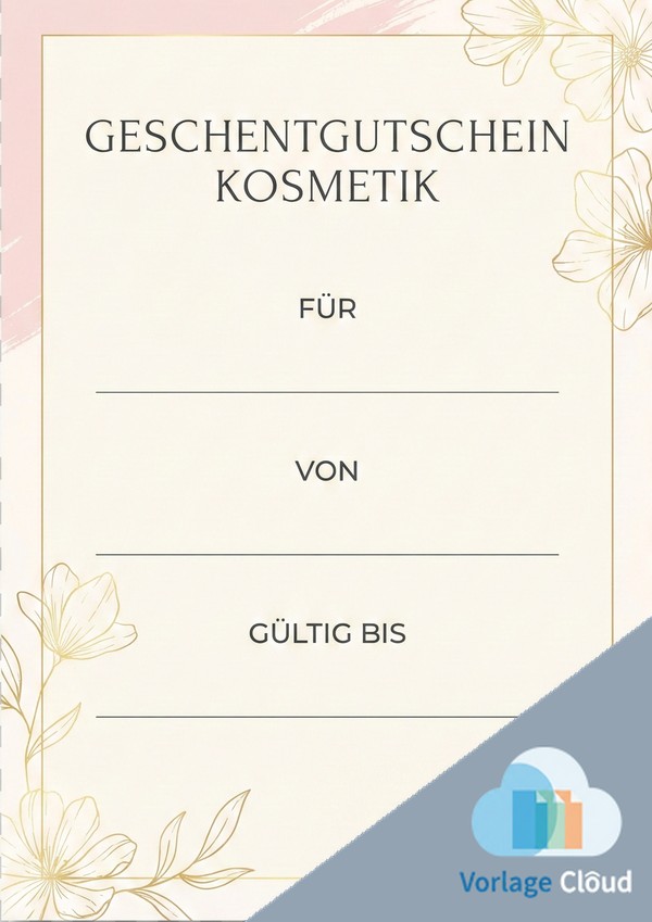 gutschein kosmetik vorlage kostenlos