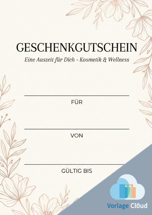 gutschein kosmetik vorlage
