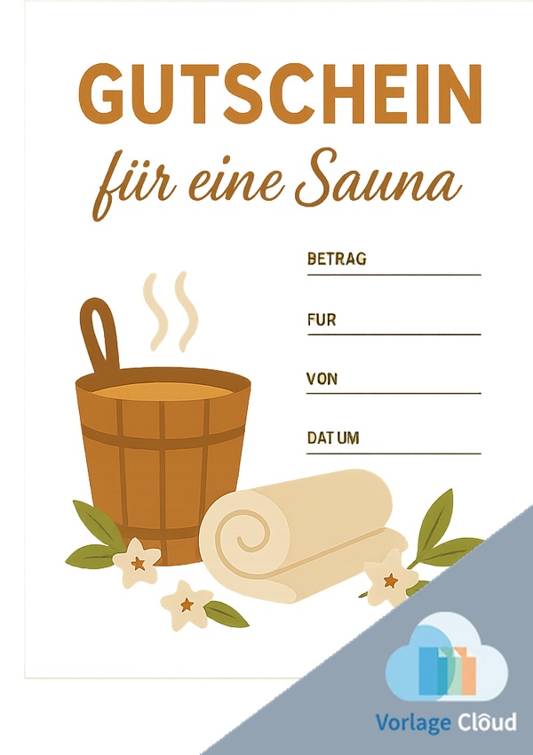 gutschein sauna vorlage kostenlos