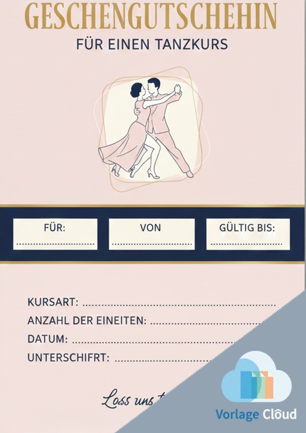 gutschein tanzkurs vorlage kostenlos pdf