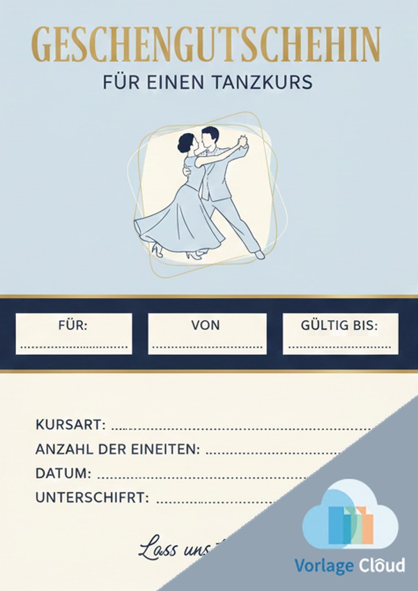 gutschein tanzkurs vorlage kostenlos