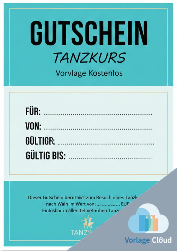 gutschein tanzkurs vorlage