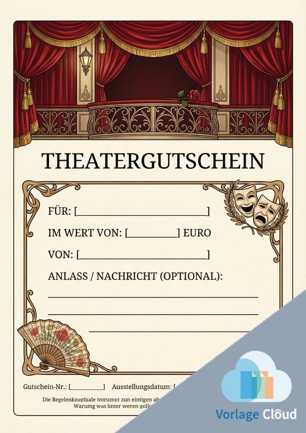 gutschein theater vorlage zum ausdrucken