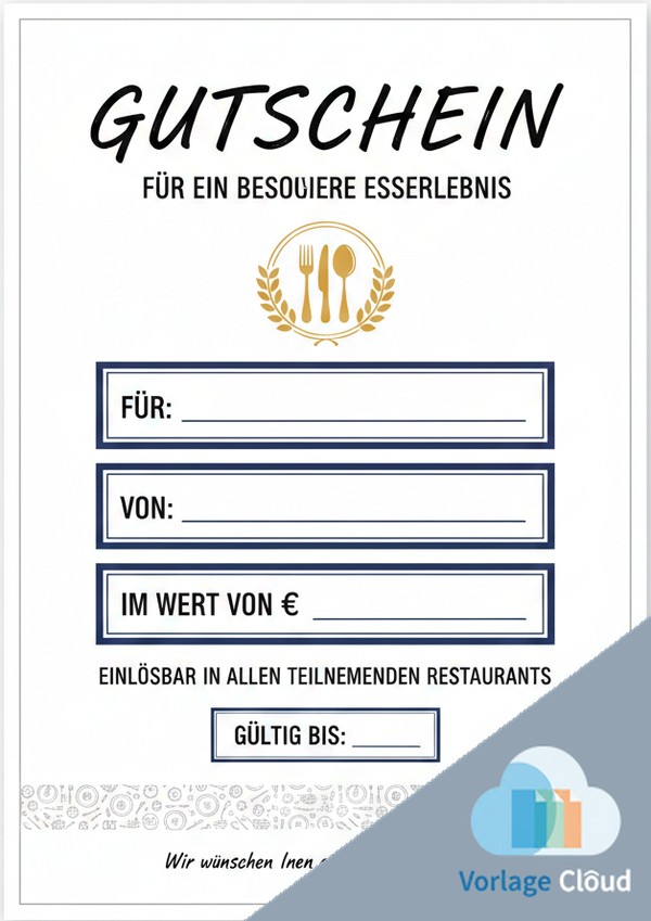 gutschein vorlage essen gehen fur ausdruck
