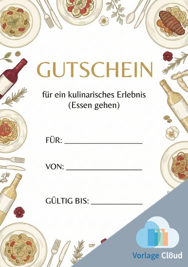 gutschein vorlage essen gehen