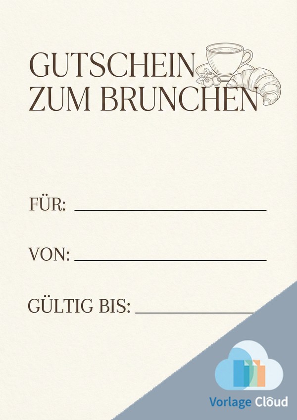 gutschein zum brunchen vorlage gratis