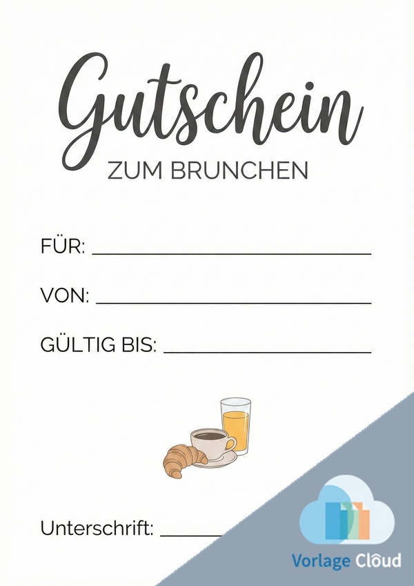 gutschein zum brunchen vorlage
