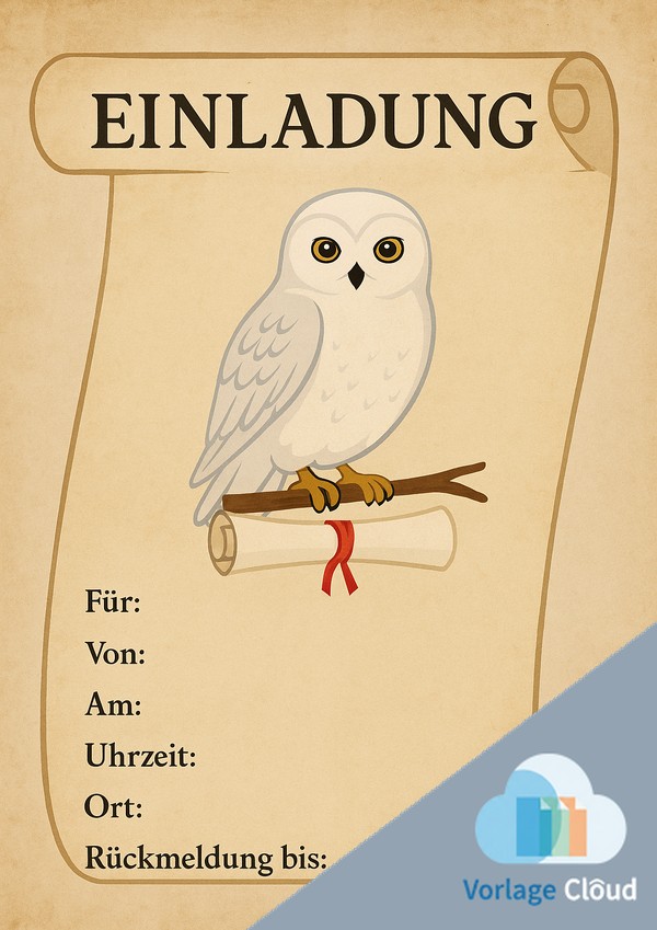 harry potter einladung vorlage word