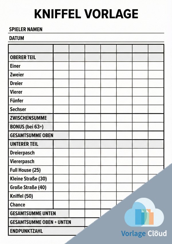 kniffel vorlage