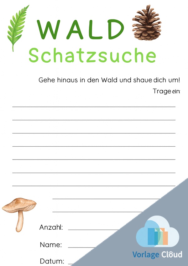 schatzsuche wald vorlage zum ausdruck