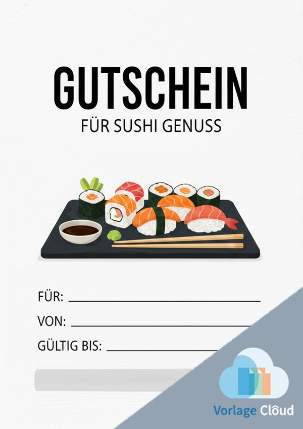 sushi gutschein vorlage
