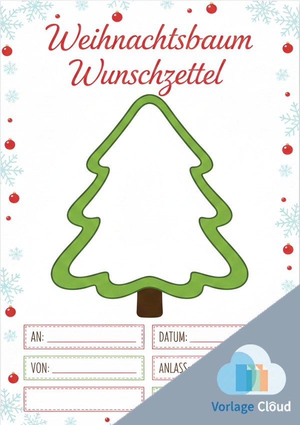 weihnachtsbaum wunschzettel vorlage