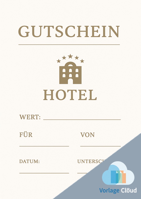 vorlage gutschein hotel fur ausdrucken
