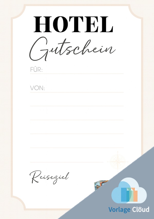 vorlage gutschein hotel pdf